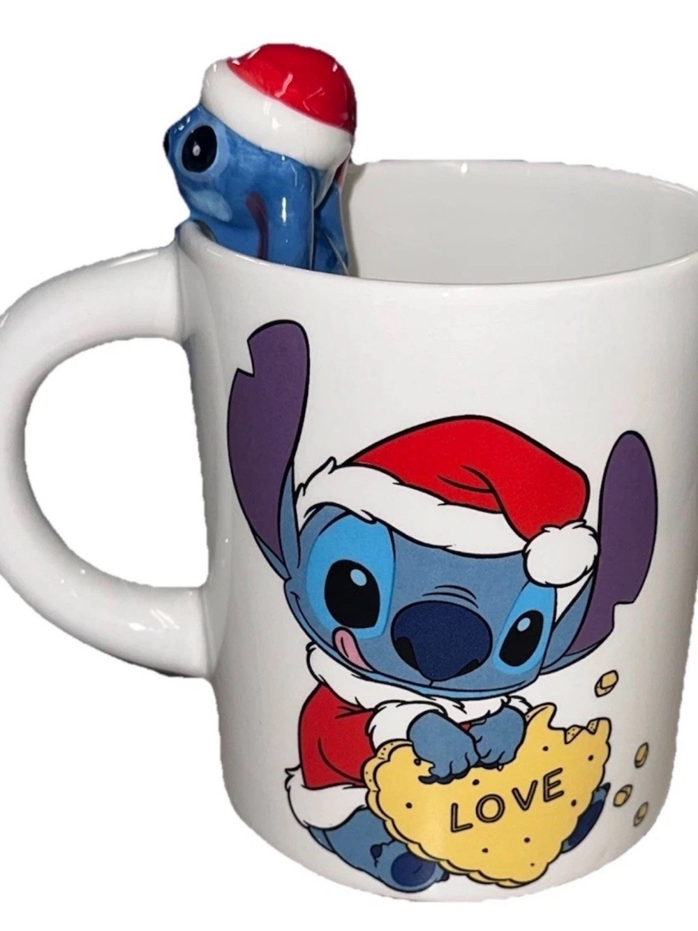 Lilo & Stitch Christmas Mug Sculptured Santa Stitch Coffee Tea Disney Collectors